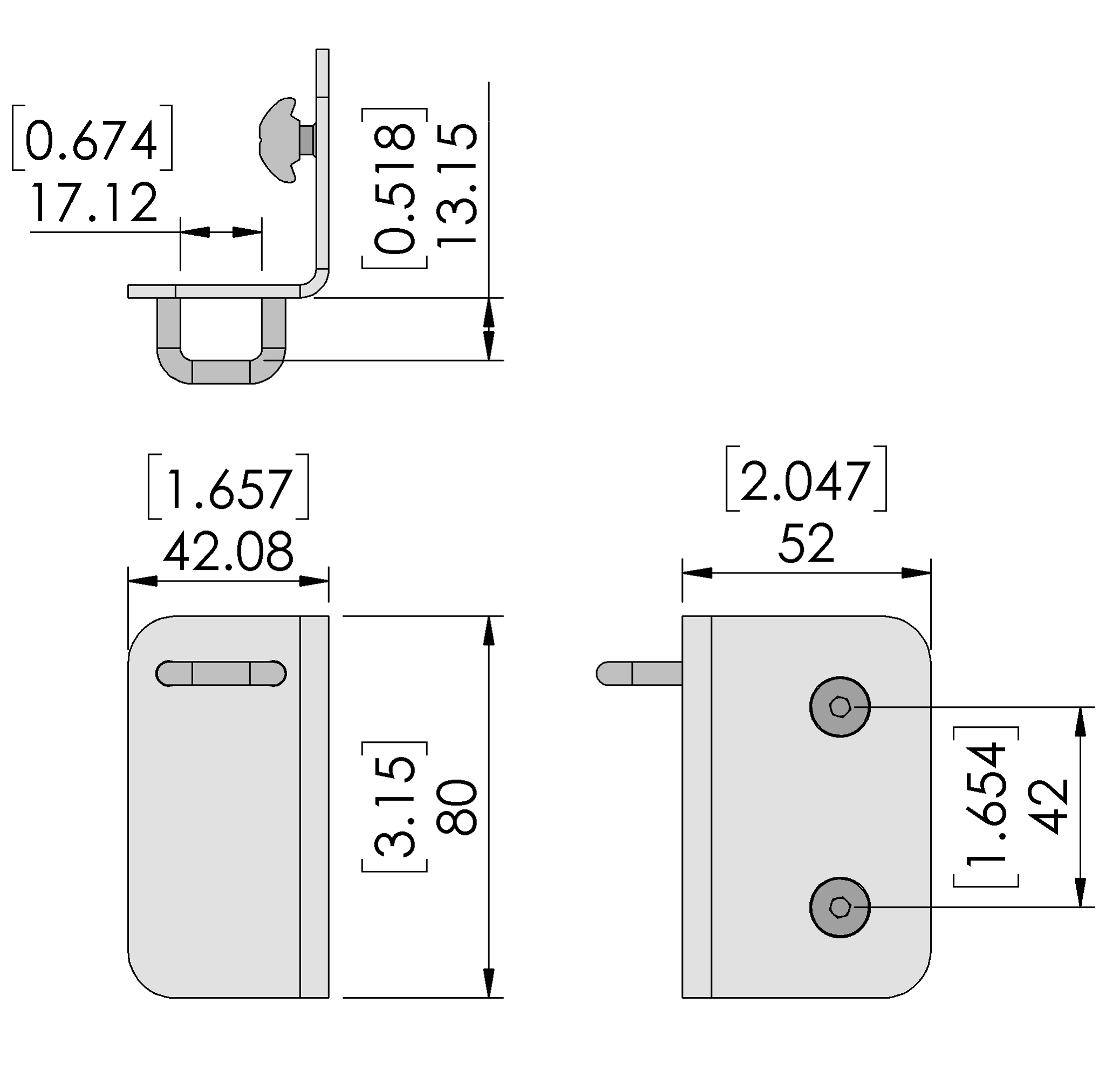 406 HD Locking Door Catch Strike Plate Kit